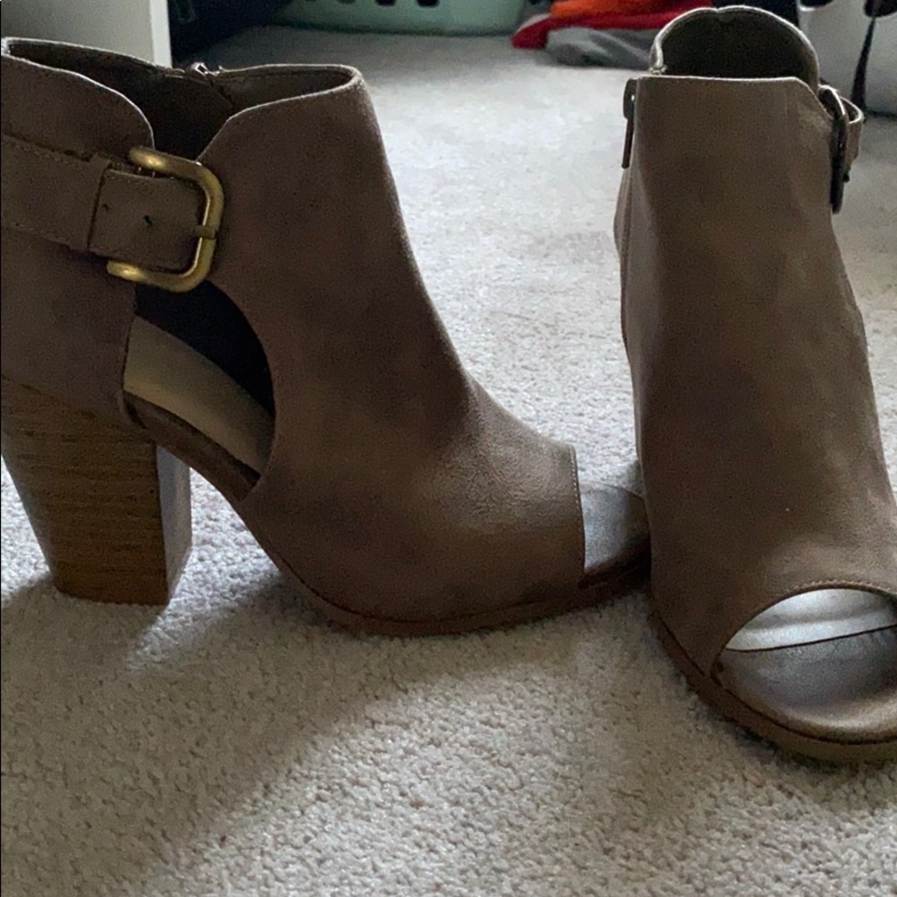 Open toe booties